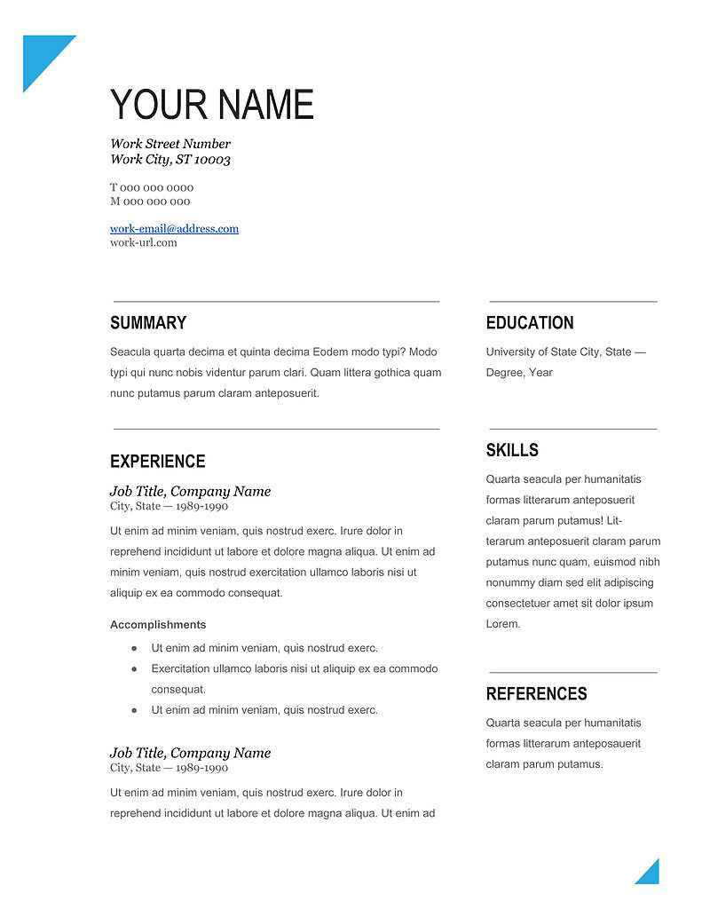 Sample Resume Ms Word Format Free Download Sample Resume Regarding Free Blank Cv Template Download