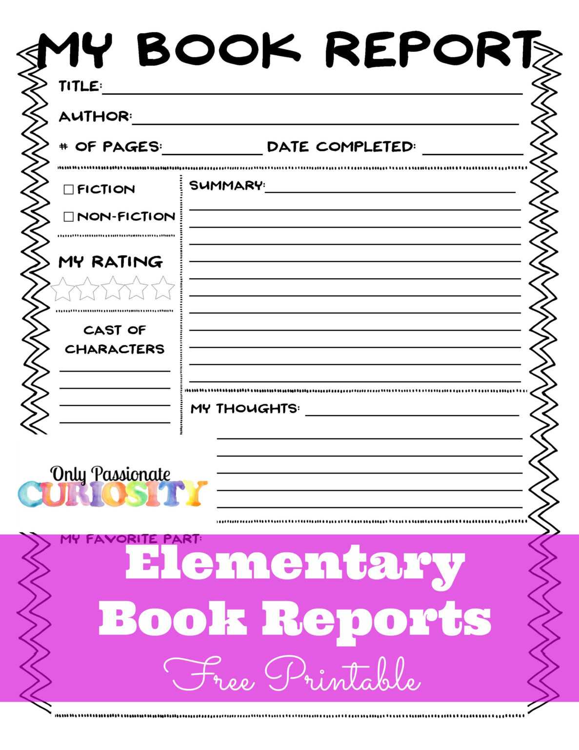 Sandwich Book Report Printable Template Best Professional Templates