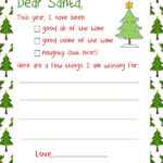 Santa Christmas Letter – Letter To Santa For Santa Letter Template Word