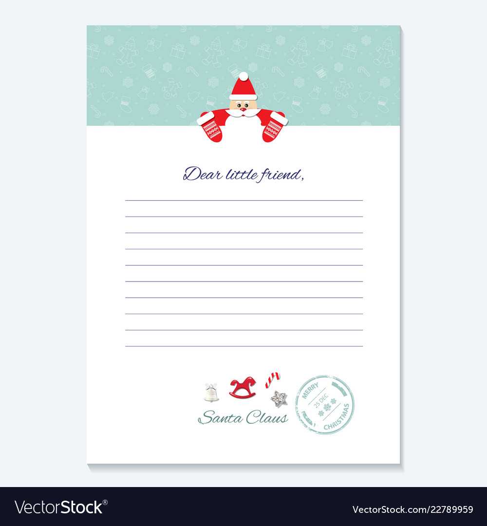 Santa Claus Letter Decorative Blank Template A4 Inside Blank Letter From Santa Template