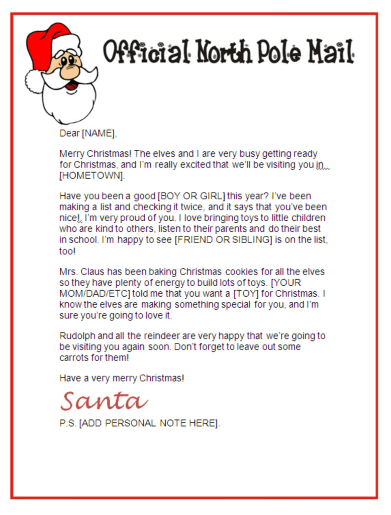 Santa Letter Template Word - Best Professional Templates