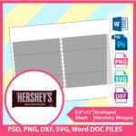 Scalloped Hershey Candy Bar Wrapper Template, Psd, Png And Svg, Dxf, Doc  Microsoft Word Formats, 8.5X11" Sheet, Printable 672 Throughout Candy Bar Wrapper Template Microsoft Word