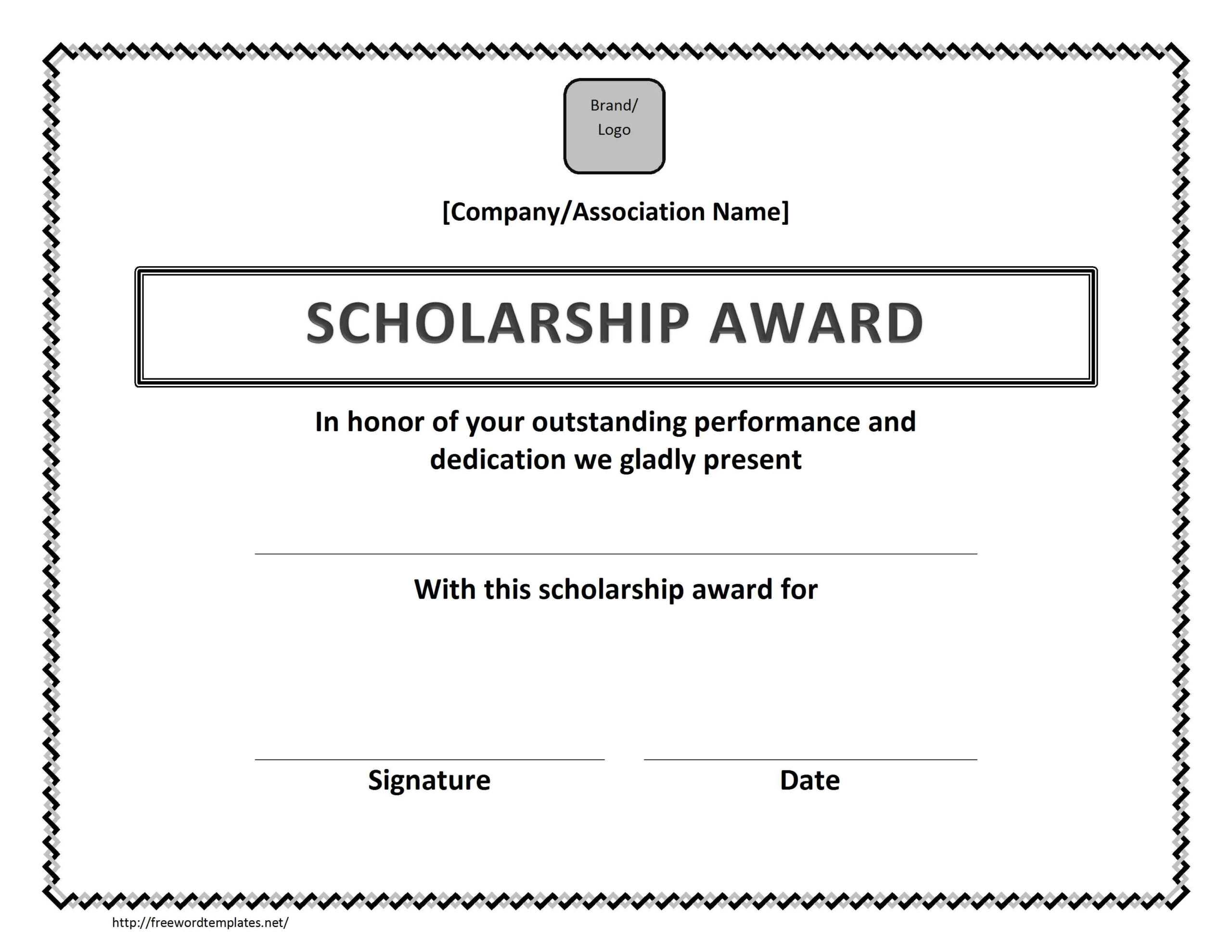 Scholarship Award Certificate Template With Regard To Birth Certificate Template For Microsoft Word