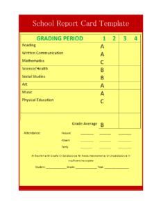 School Report Template intended for School Report Template Free