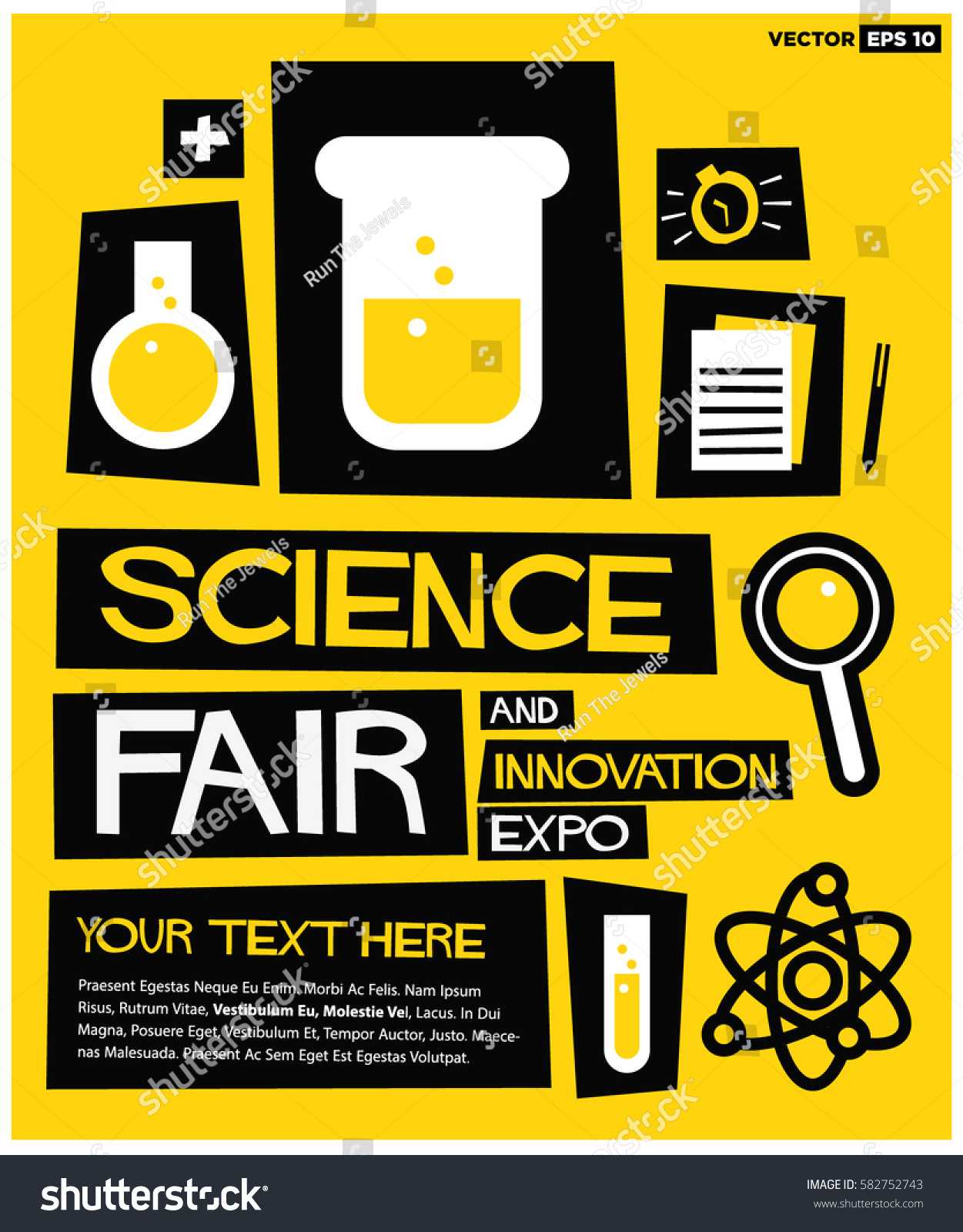 Science Fair Innovation Expo Flat Style Stock Vector With Science Fair Banner Template