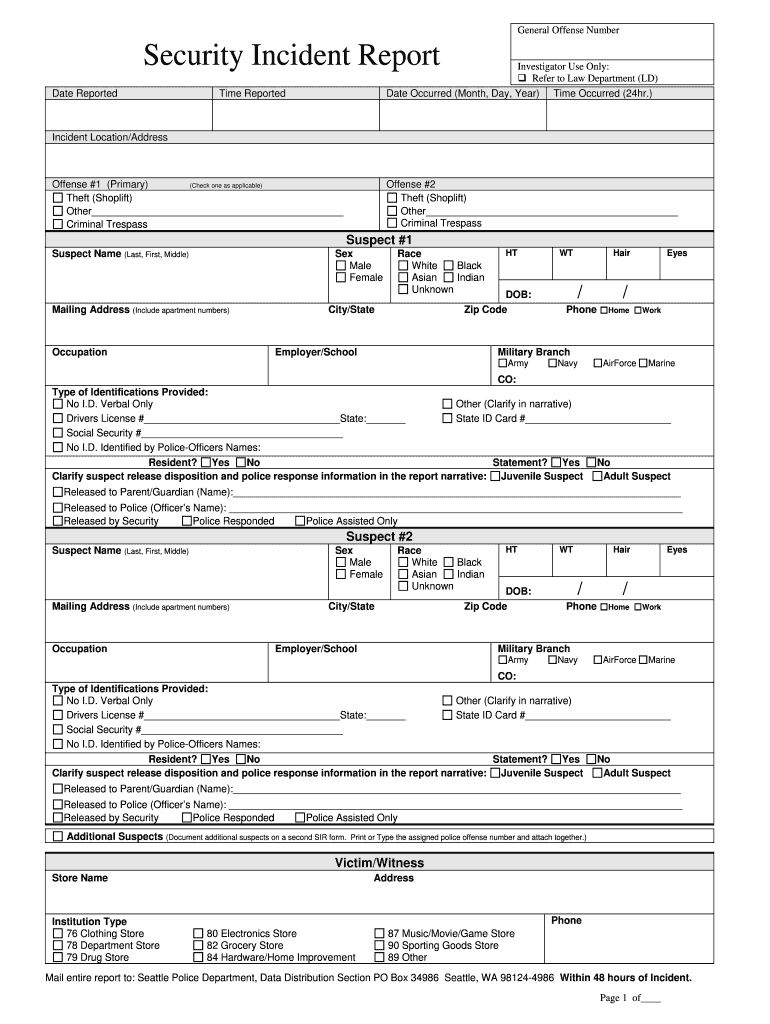 Security Guard Incident Report Pdf – Fill Out And Sign Printable Pdf  Template | Signnow For Injury Report Form Template