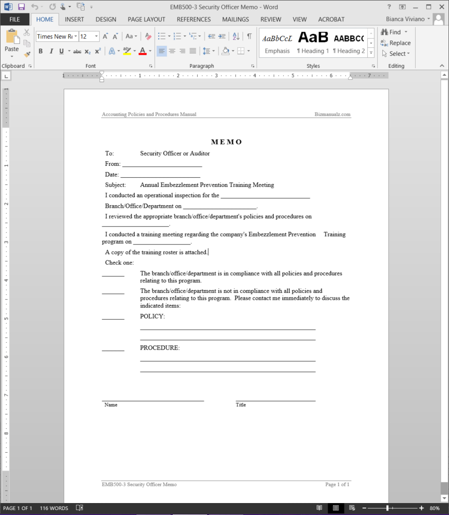 Security Officer Memo Template | Emb500 3 Within Memo Template Word 2013