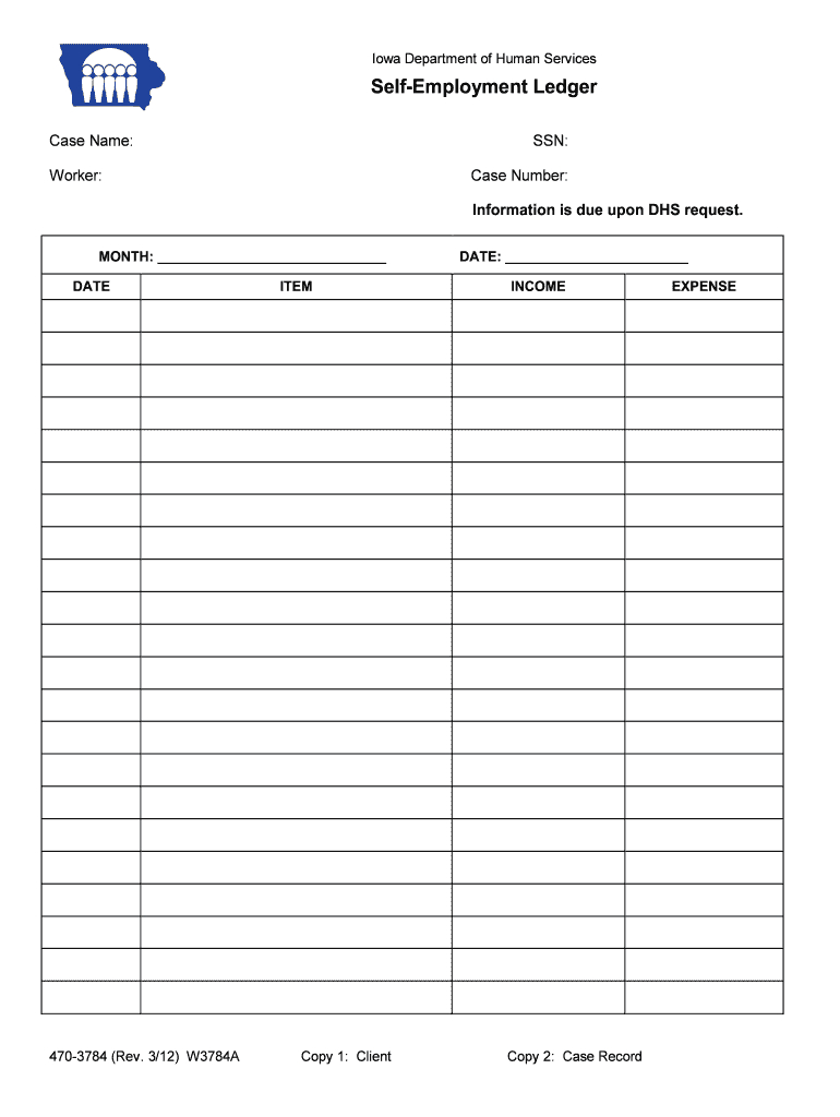 Self Employment Ledger – Fill Online, Printable, Fillable Inside Blank Ledger Template