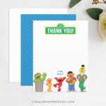 Sesame Street Thank You Template – Sesame Street Birthday Thank You, Elmo  Thank You, Kids Thank You, Digital File Template, Instant Download With Sesame Street Banner Template