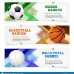 Set Of Sport Banner Templates With Ball And Sample Text Pertaining To Sports Banner Templates