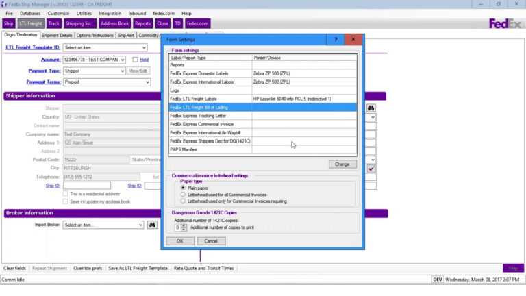 Set Up Your Printer With Fedex Ship Manager Software With Fedex Label Template Word Best 6819