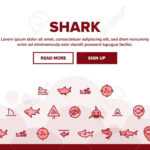Shark Fish Landing Web Page Header Banner Template Vector. Dangerous.. Throughout Sharkfin Banner Template