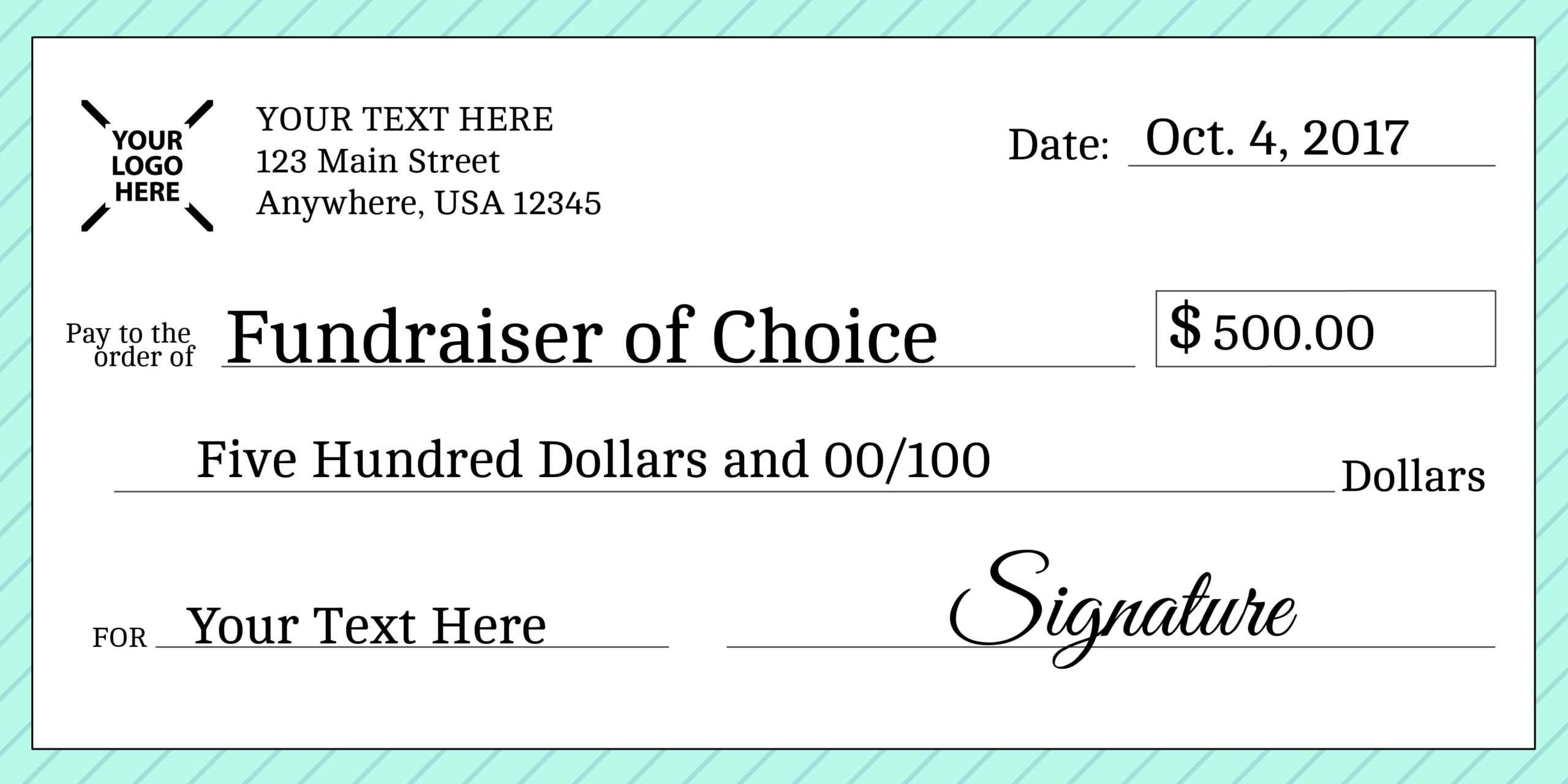 Signage 101 – Giant Check Uses And Templates | Signs Blog For Editable Blank Check Template