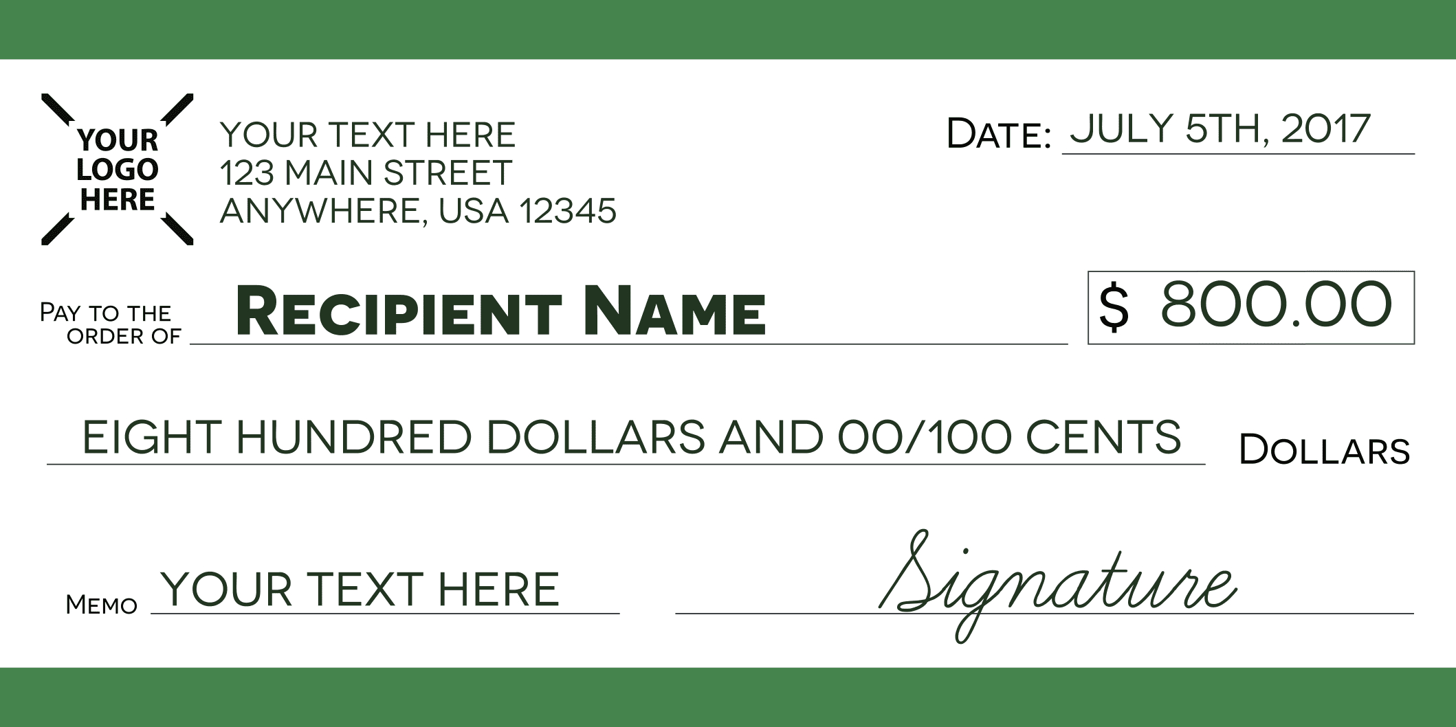 Signage 101 – Giant Check Uses And Templates | Signs Blog With Customizable Blank Check Template