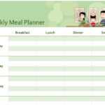 Simple Meal Planner throughout Menu Planning Template Word