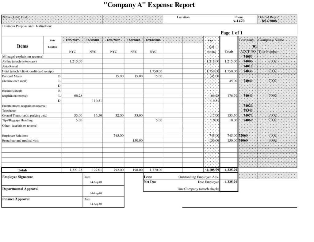 Small Business Accounting Spreadsheet Template And Small In Company Expense Report Template