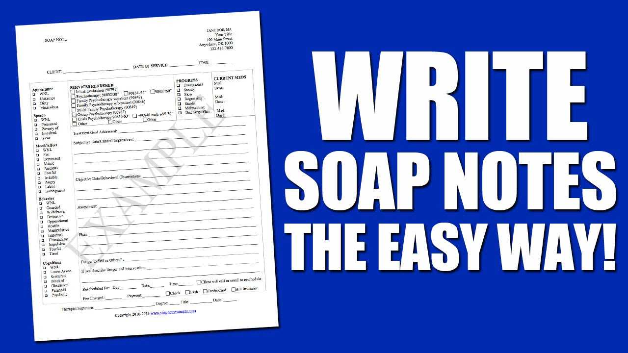 Soap Note Example Within Soap Note Template Word