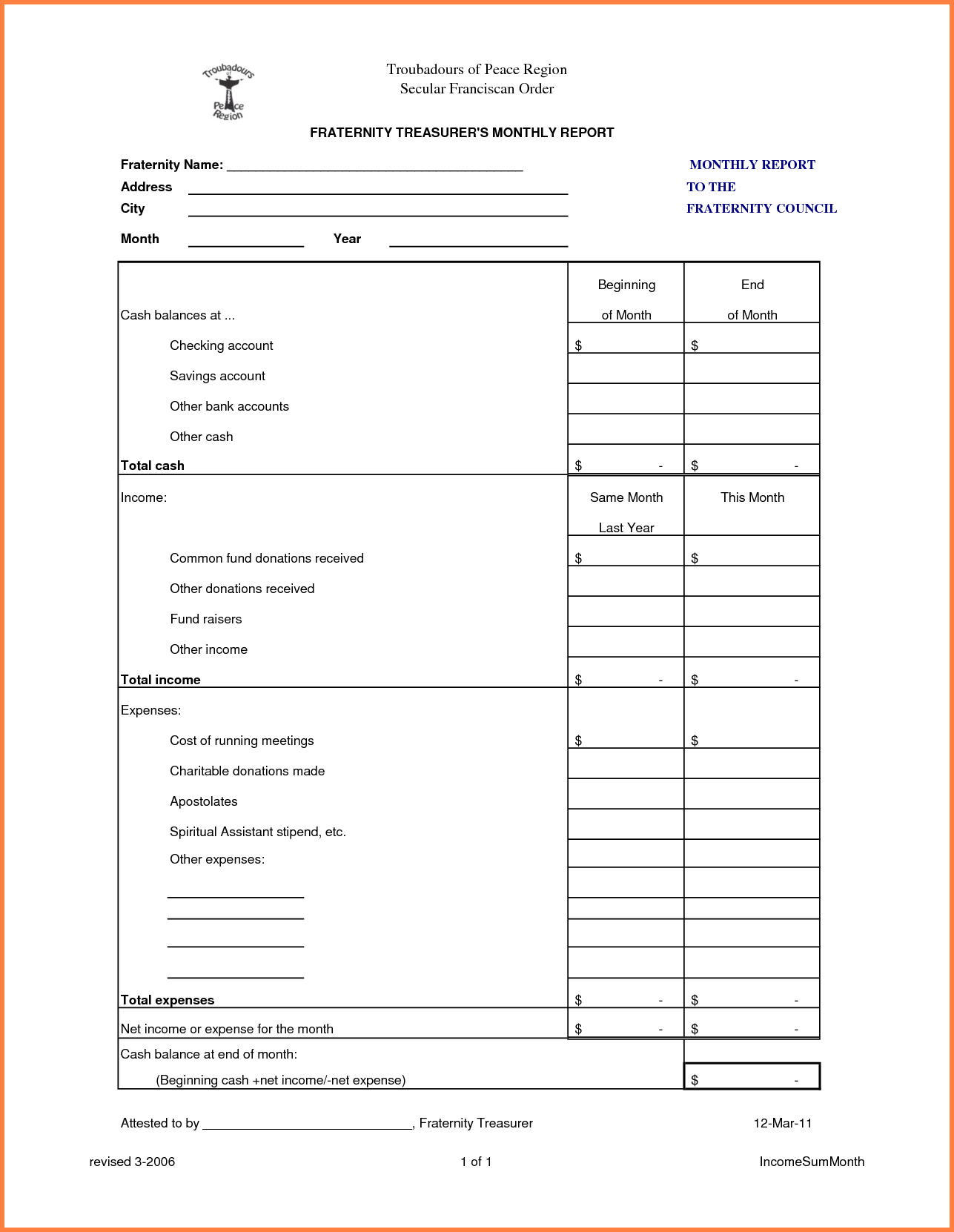 Social Media Monthly Report Template And 10 Treasurer Report With Treasurer Report Template