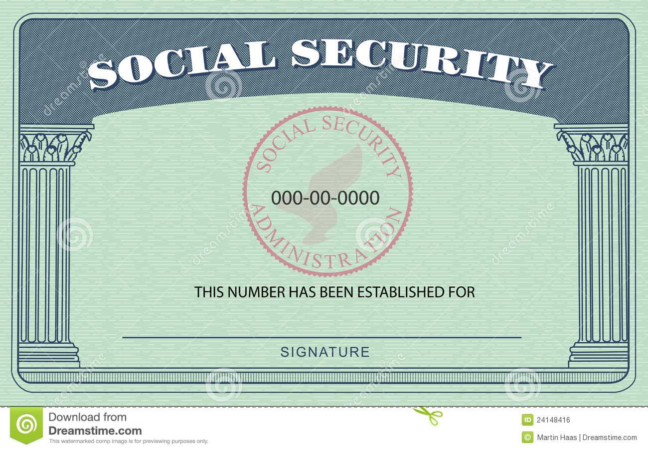 Social Security Card Stock Illustration. Illustration Of Pertaining To Blank Social Security Card Template
