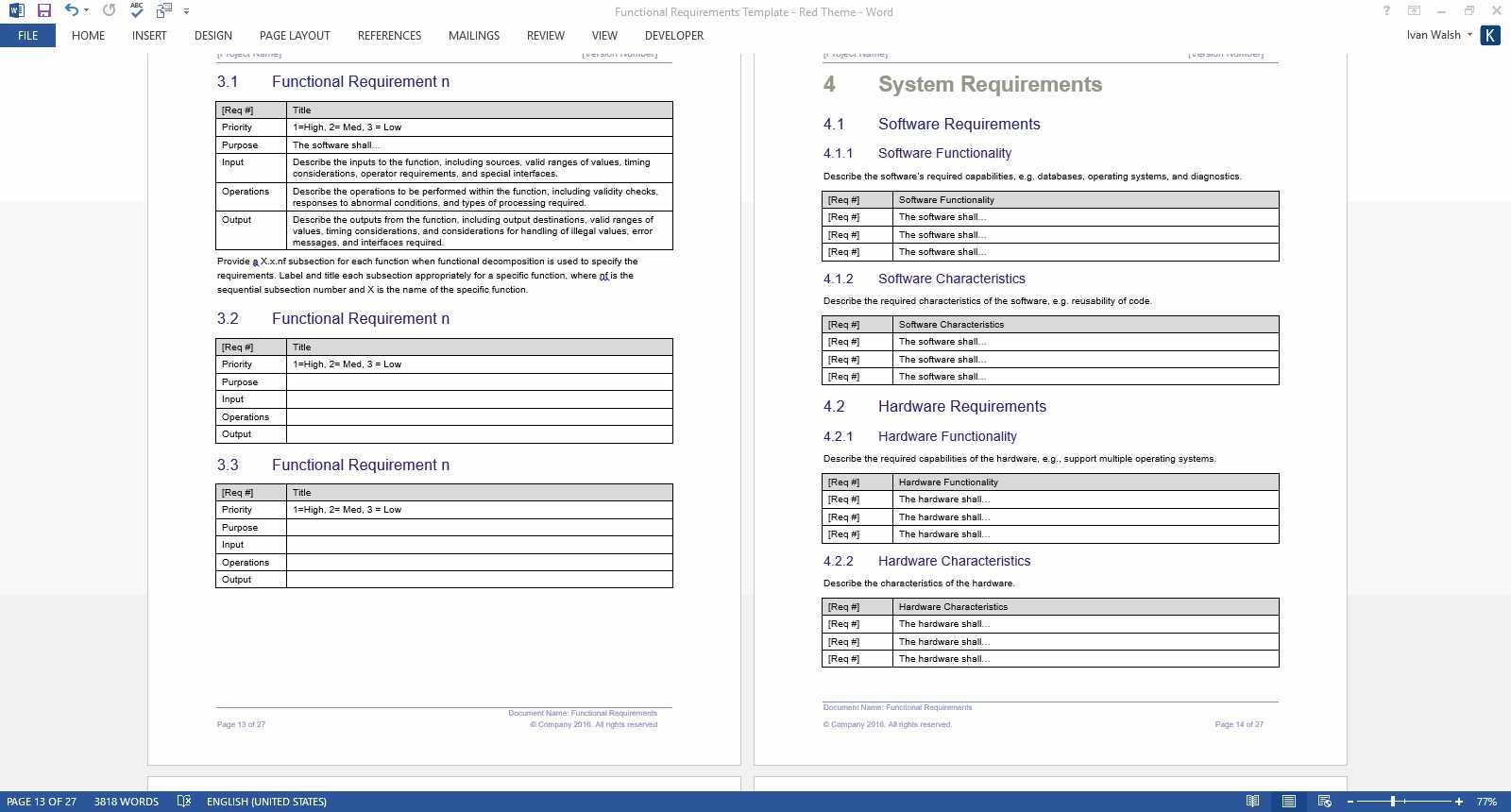 Software Requirements Document Template – Availabel With Regard To Product Requirements Document Template Word