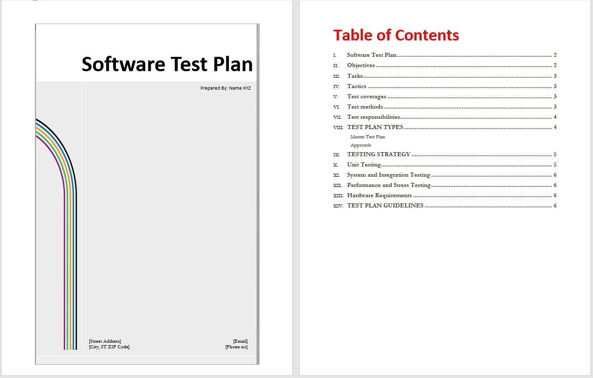 Software Test Plan Template - Word Templates Throughout Test Template For Word
