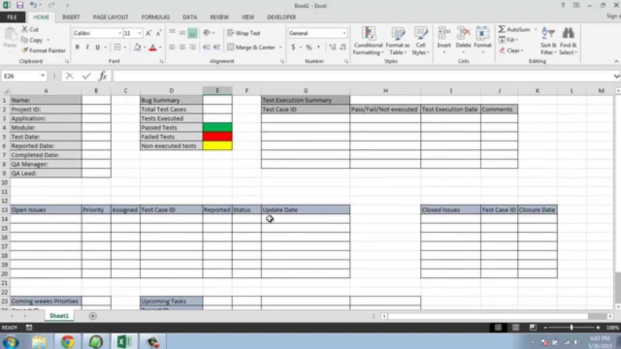 Software Testing Weekly Status Report Template In Defect Report Template Xls