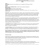 Speech And Language Initial Evaluation [Template] Intended For Speech And Language Report Template