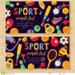 Sport Banners Template With Fitness Doodle Icons Stock In Sports Banner Templates