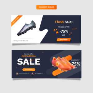 Sport Shoes Sale Banner Template Set - Download Free Vectors intended for Sports Banner Templates