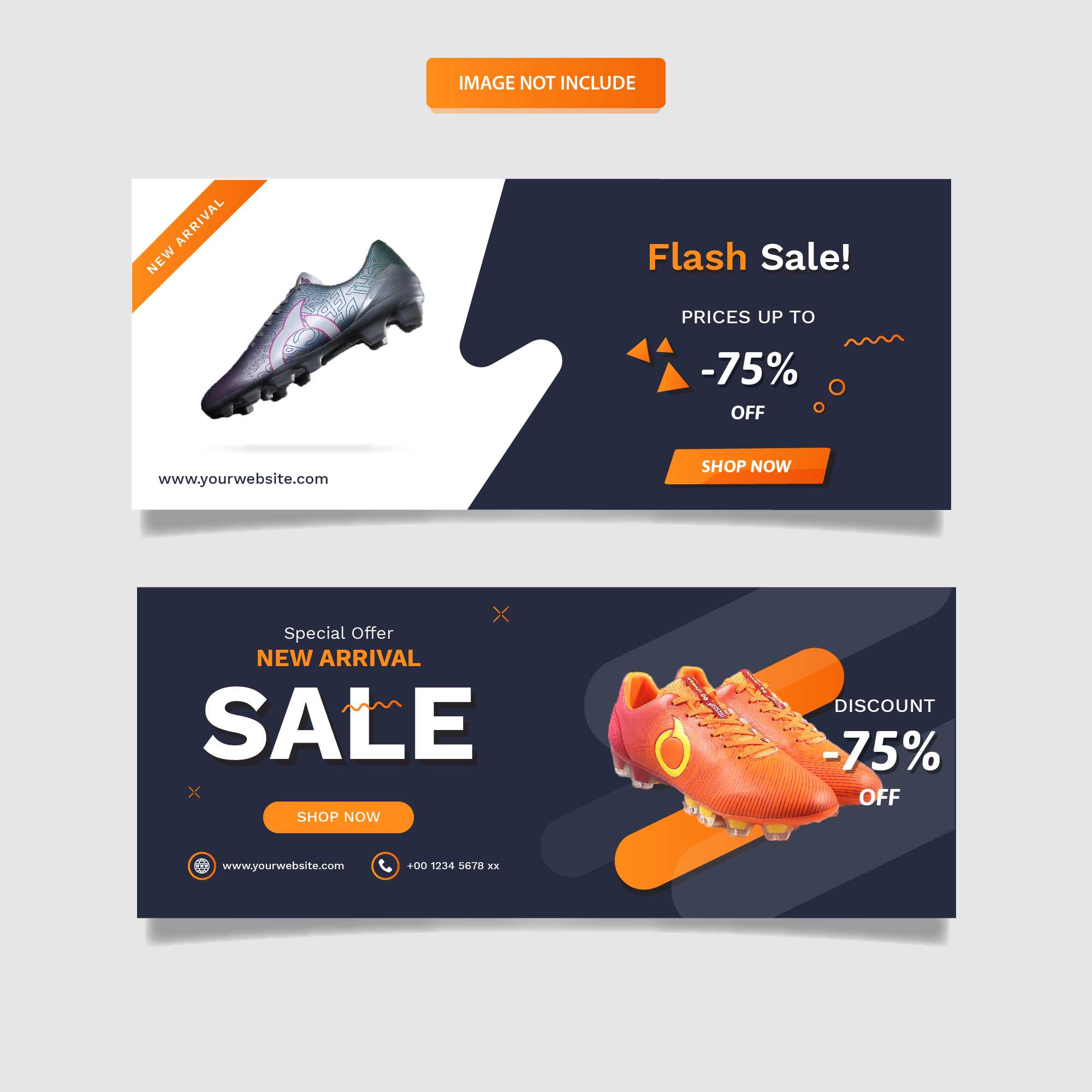 Sport Shoes Sale Banner Template Set - Download Free Vectors Intended For Sports Banner Templates