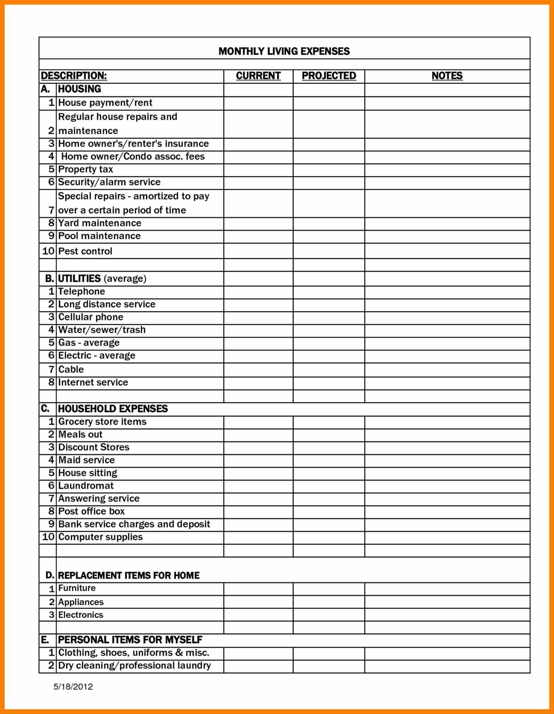 Spreadsheet Condo Expenses Personal Monthly Expense Report Throughout Monthly Expense Report Template Excel