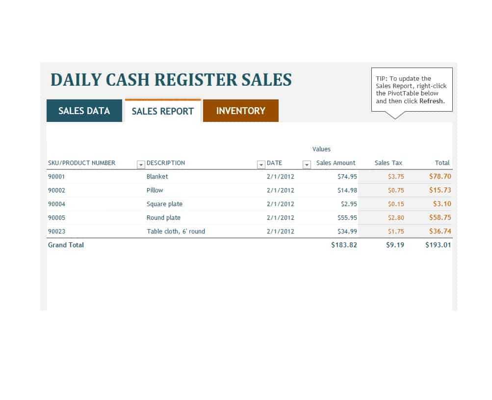 Spreadsheet Sales Report Tes Daily Weekly Monthly Salesman For Free Daily Sales Report Excel Template