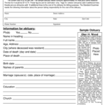 Standard Examiner Obituaries – Fill Online, Printable With Fill In The Blank Obituary Template