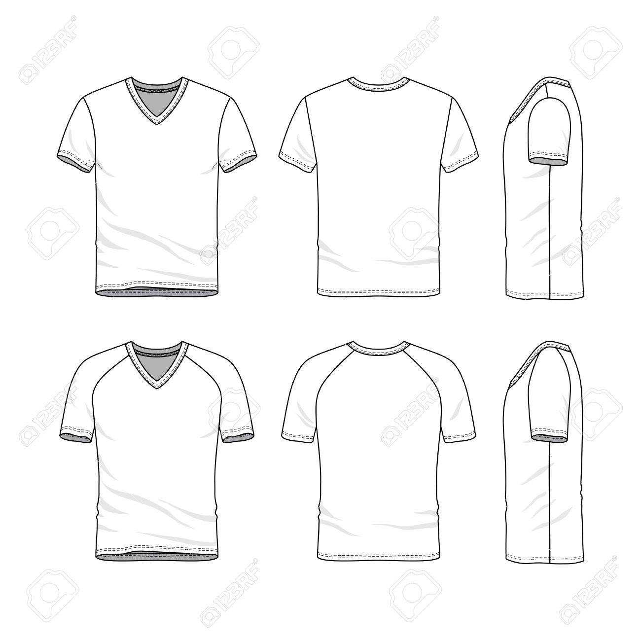 Stock Illustration Regarding Blank V Neck T Shirt Template
