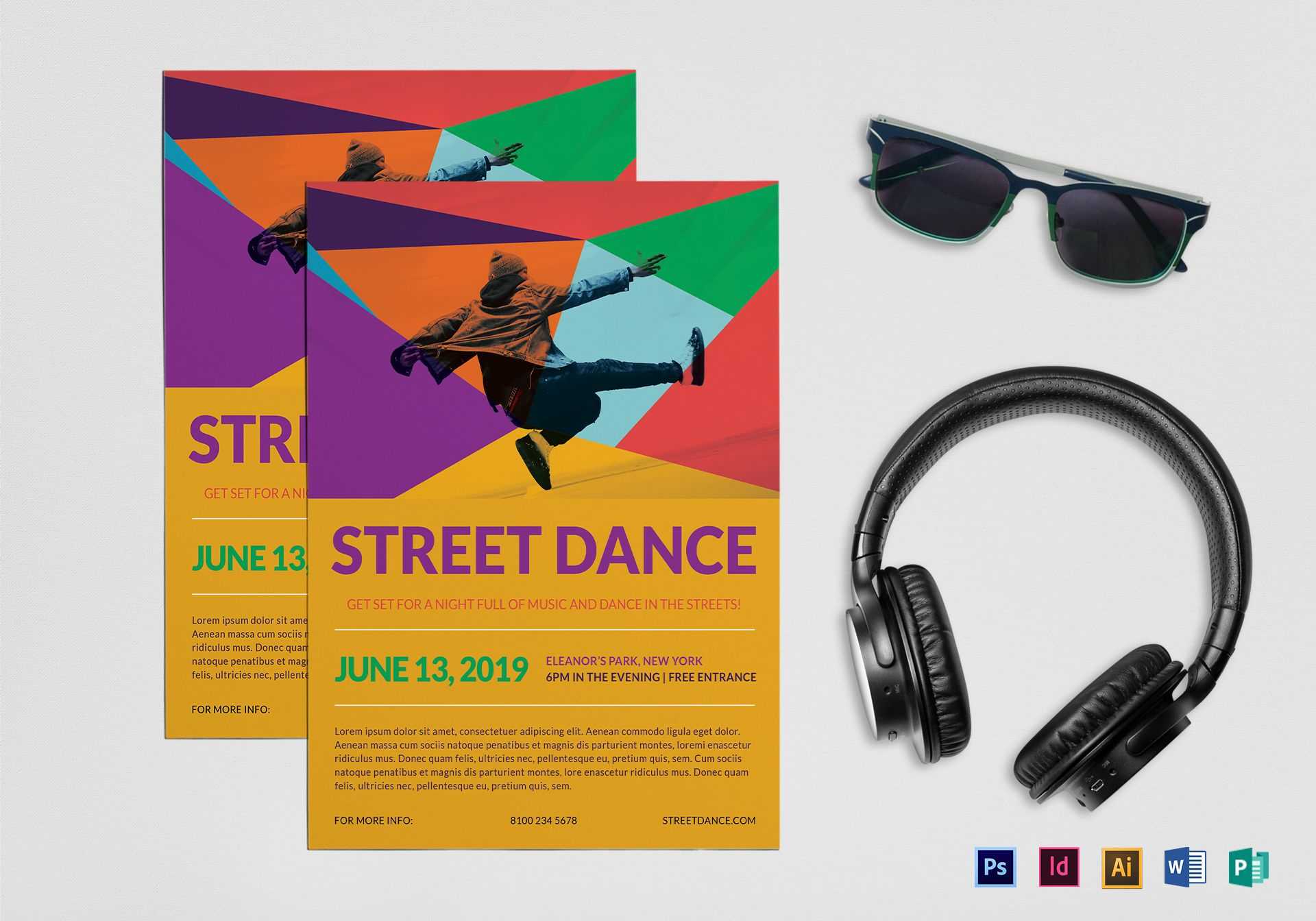 Street Dance Flyer Template In Dance Flyer Template Word