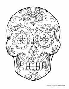 Sugar Skull Drawing Template At Paintingvalley | Explore within Blank Sugar Skull Template