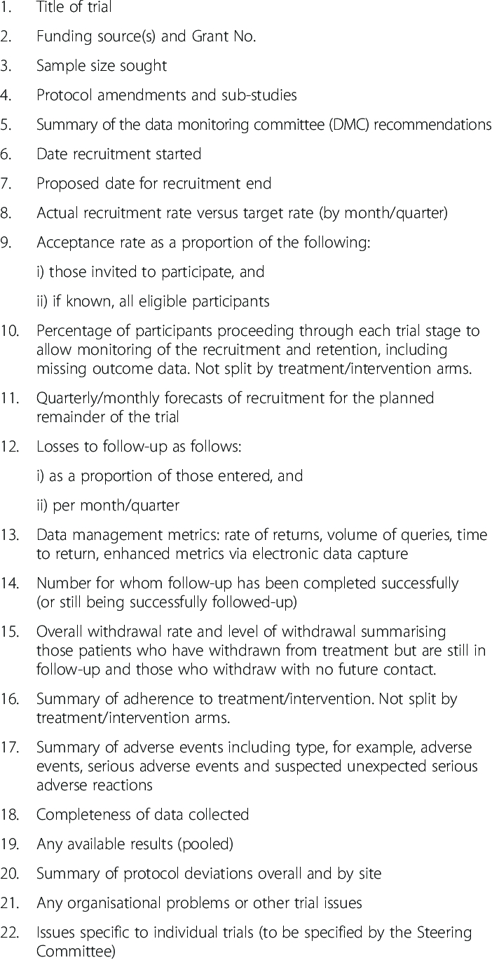 Suggested Template For Trial Steering Committee (Tsc With Trial Report Template