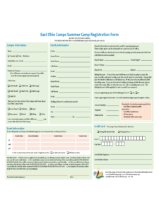 Summer Camp Registration Form - 2 Free Templates In Pdf inside Camp Registration Form Template Word