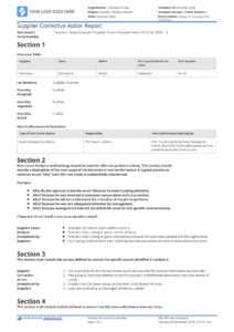 Supplier Corrective Action Report Template: Improve Your in Corrective Action Report Template