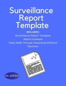 Surveillance Report Template intended for Private Investigator Surveillance Report Template