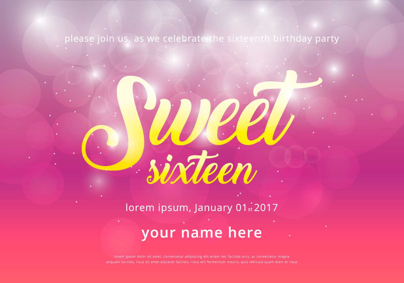 Sweet 16 Free Vector Art - (18,593 Free Downloads) Pertaining To Sweet 16 Banner Template