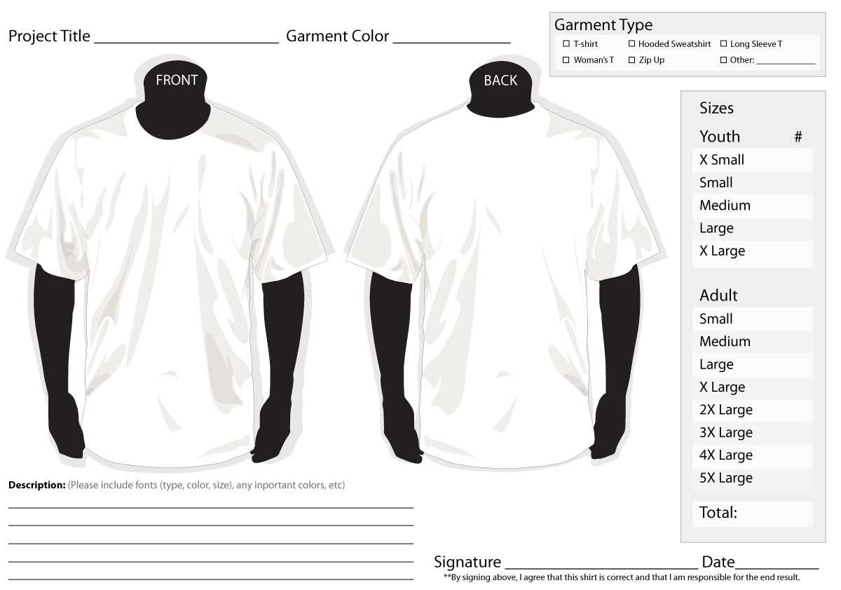 T Shirt Order Form – Sp Sketchbook Intended For Blank T Shirt Order Form Template