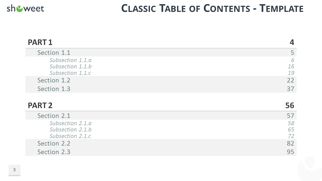 Table Of Content Templates For Powerpoint And Keynote In Blank Table Of Contents Template