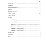 Table Of Contents - Thesis And Dissertation - Research inside Report Content Page Template