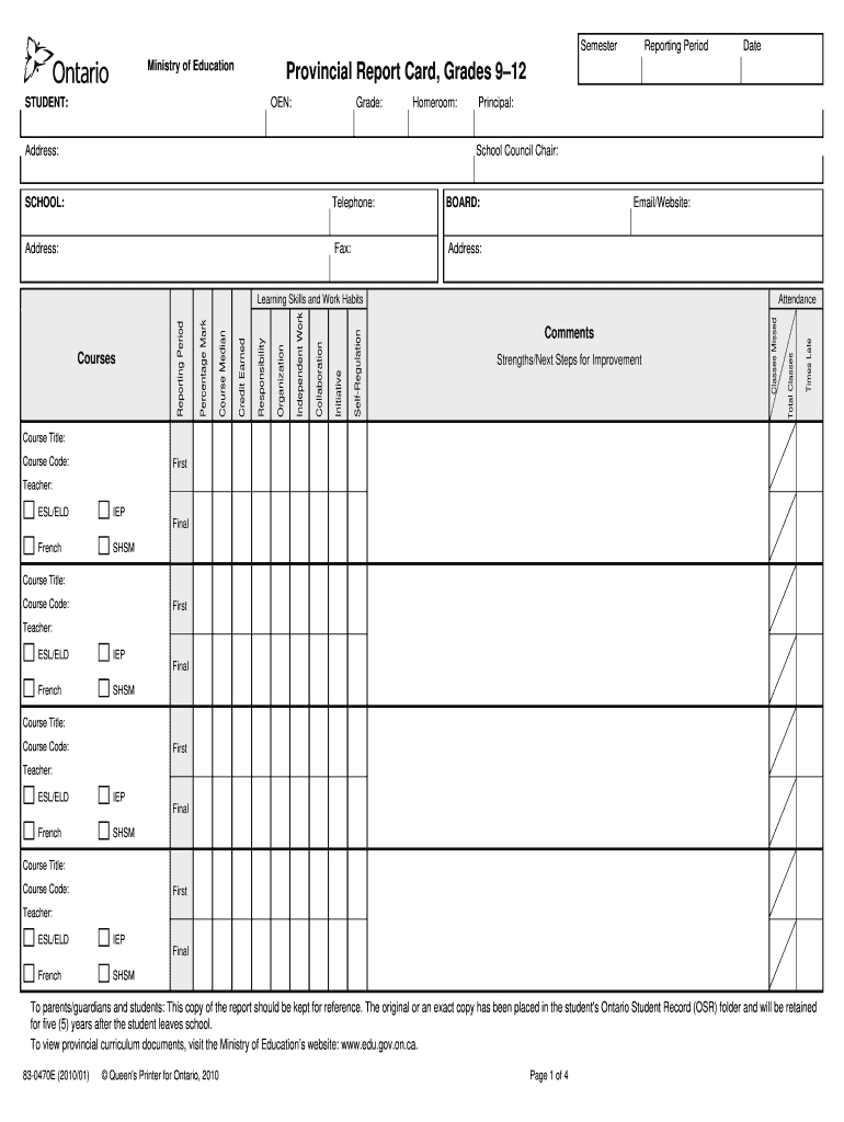 Tdsb Report Card Pdf - Fill Online, Printable, Fillable Within Report Card Template Pdf