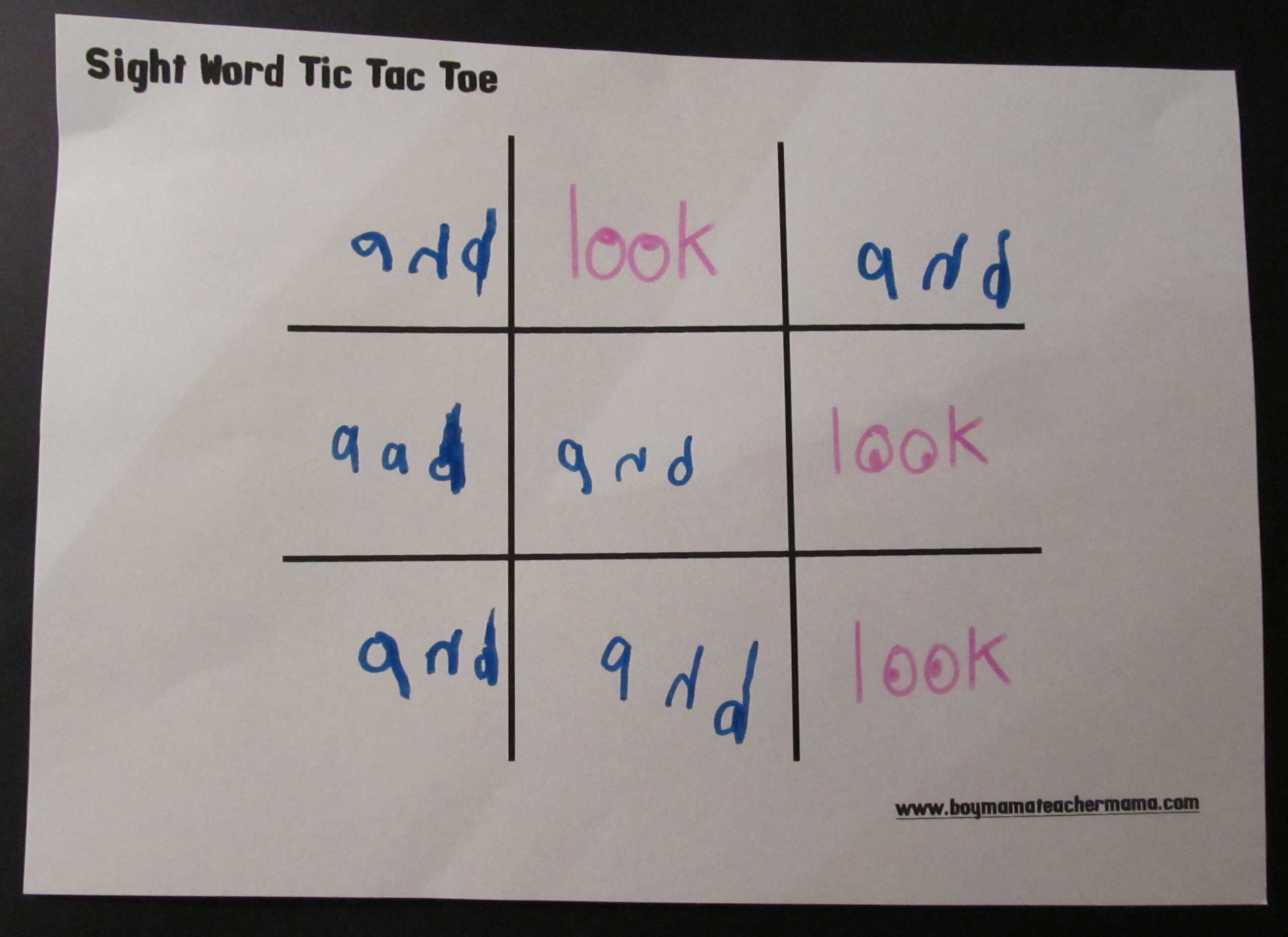 Teacher Mama: Sight Word Practice Made Fun | Boy Mama Intended For Tic Tac Toe Template Word