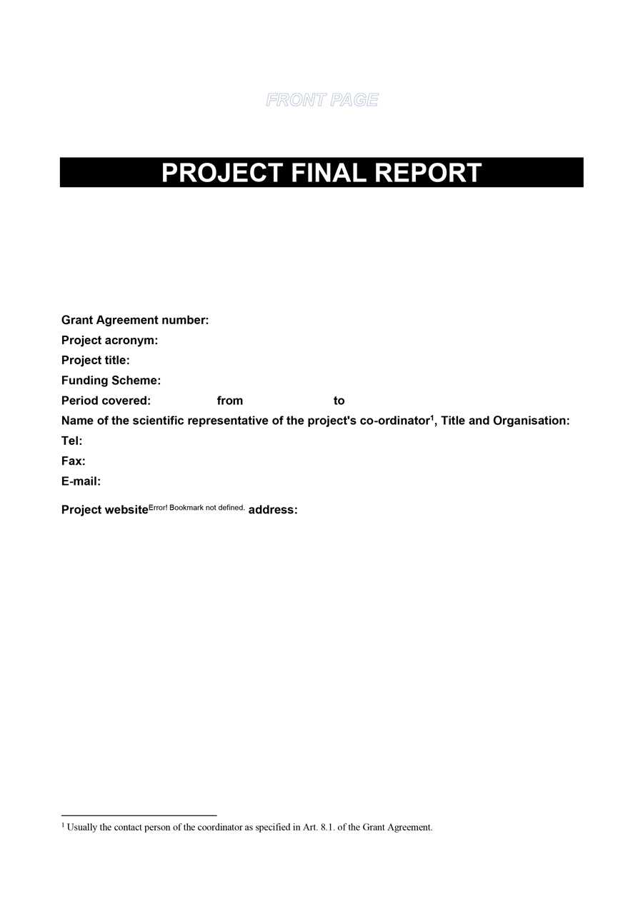 Technical Report Cover Page Template – Business Template Ideas In Funding Report Template