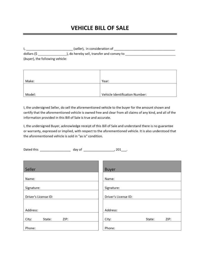 Template Bill Of Sale For Car | Tagua Pertaining To Car Bill Of Sale Word Template