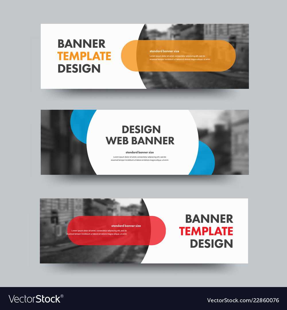 Template Of Horizontal Web Banners With Round And Throughout Product Banner Template