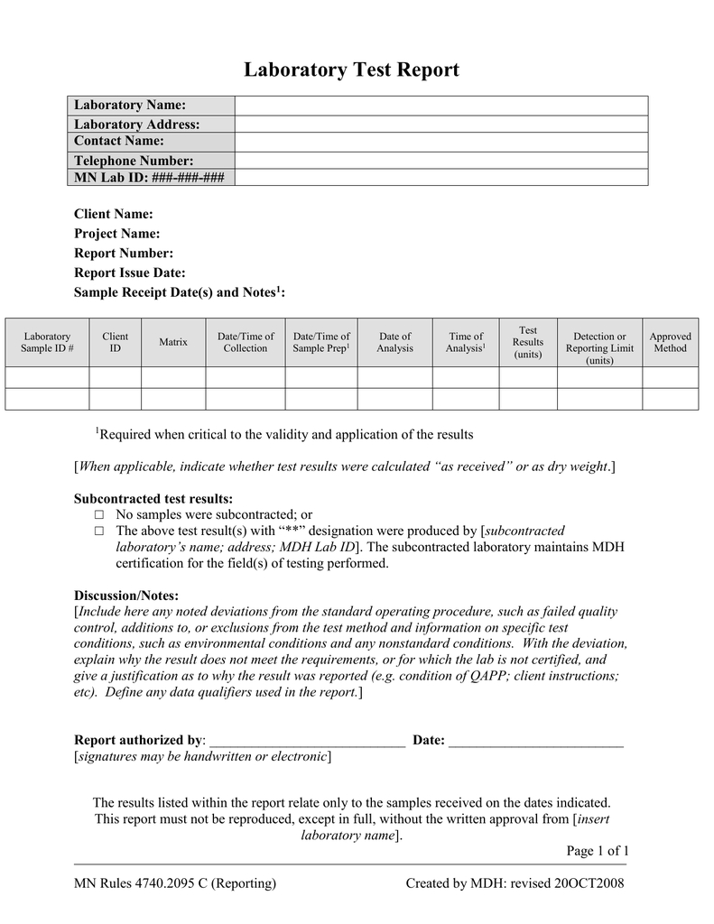 Test Report (Final Report To Client) Template (Word: 41Kb/1 Regarding Test Template For Word